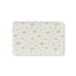 Golden Meadow fitted crib sheet on a nursery crib mattress