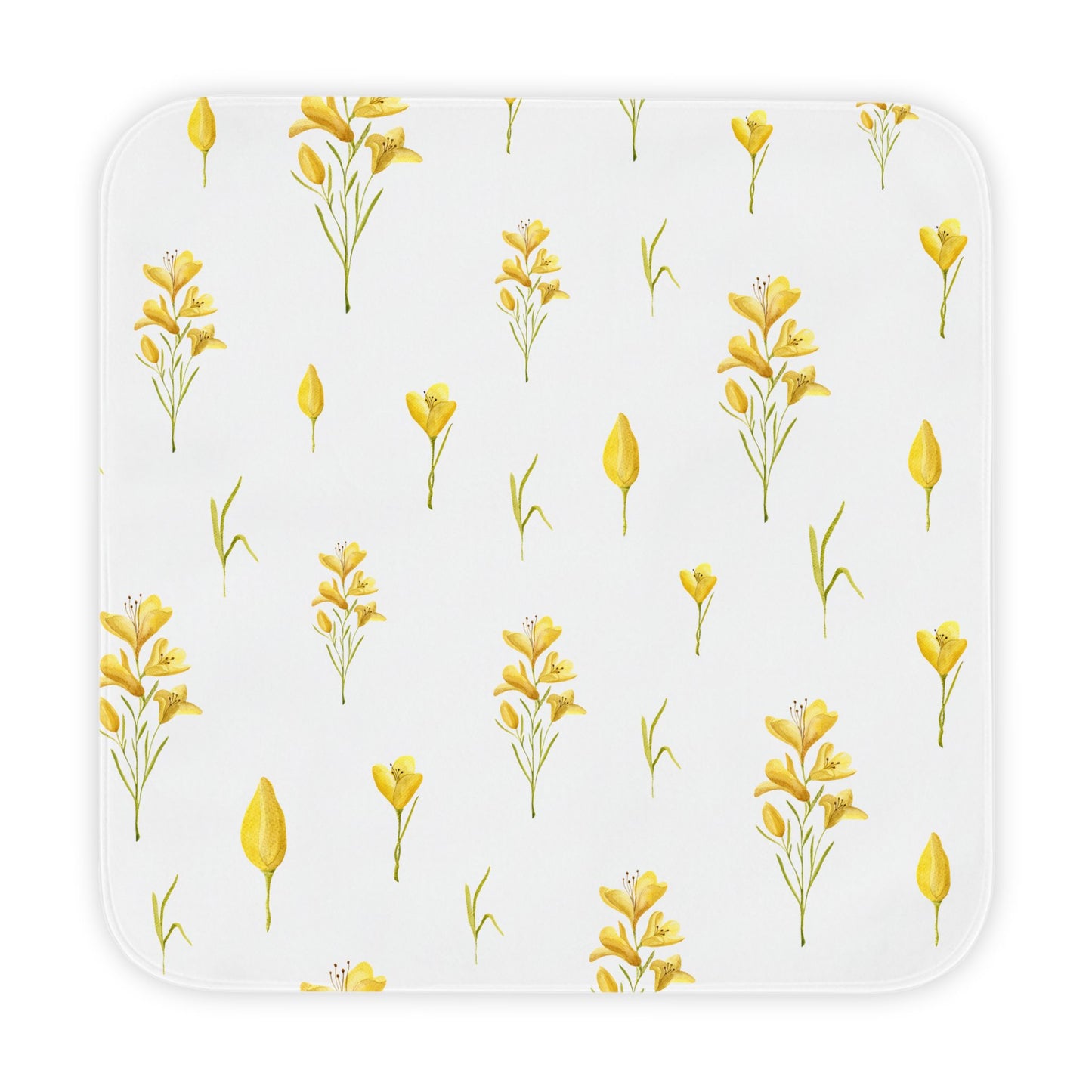 Golden Meadow hooded baby towel wrapped around a baby