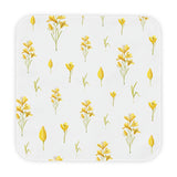 Golden Meadow hooded baby towel wrapped around a baby
