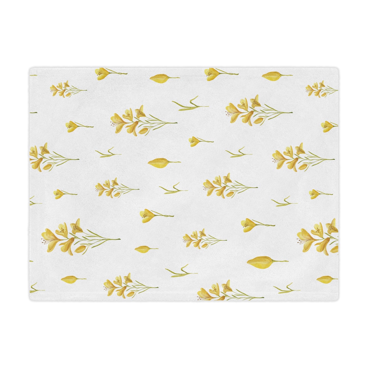 Soft minky blanket with the Golden Meadow freesia print