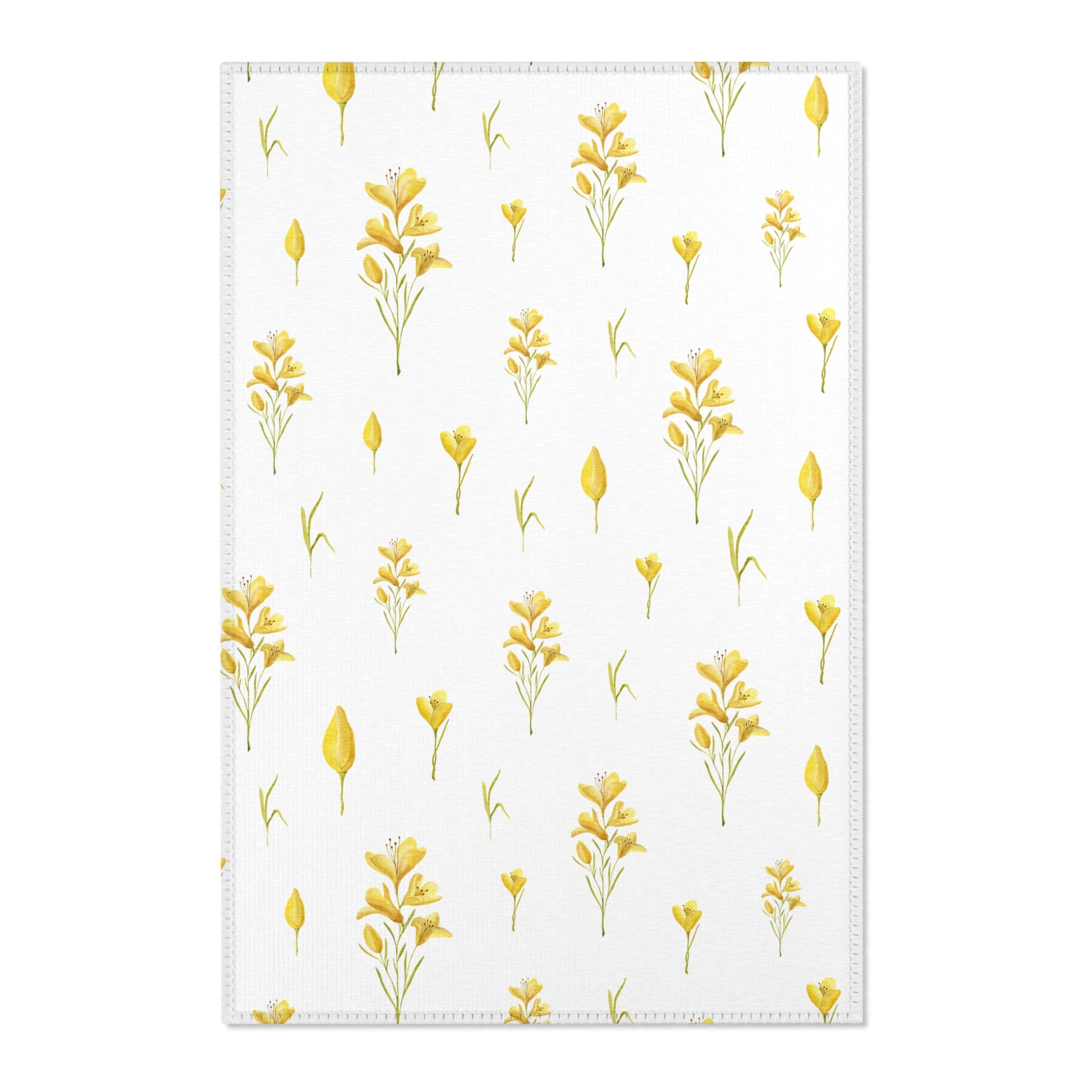 Golden Meadow nursery area rug in a neutral baby room