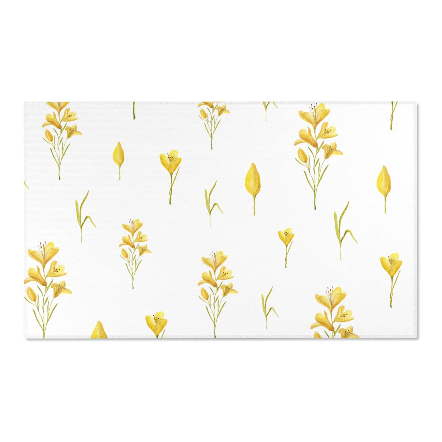Golden Meadow area rug on a light wood floor