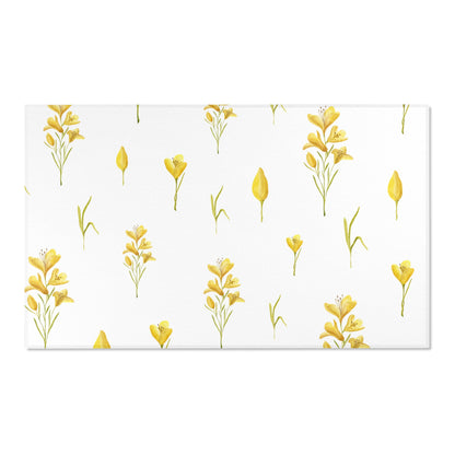 Golden Meadow area rug on a light wood floor