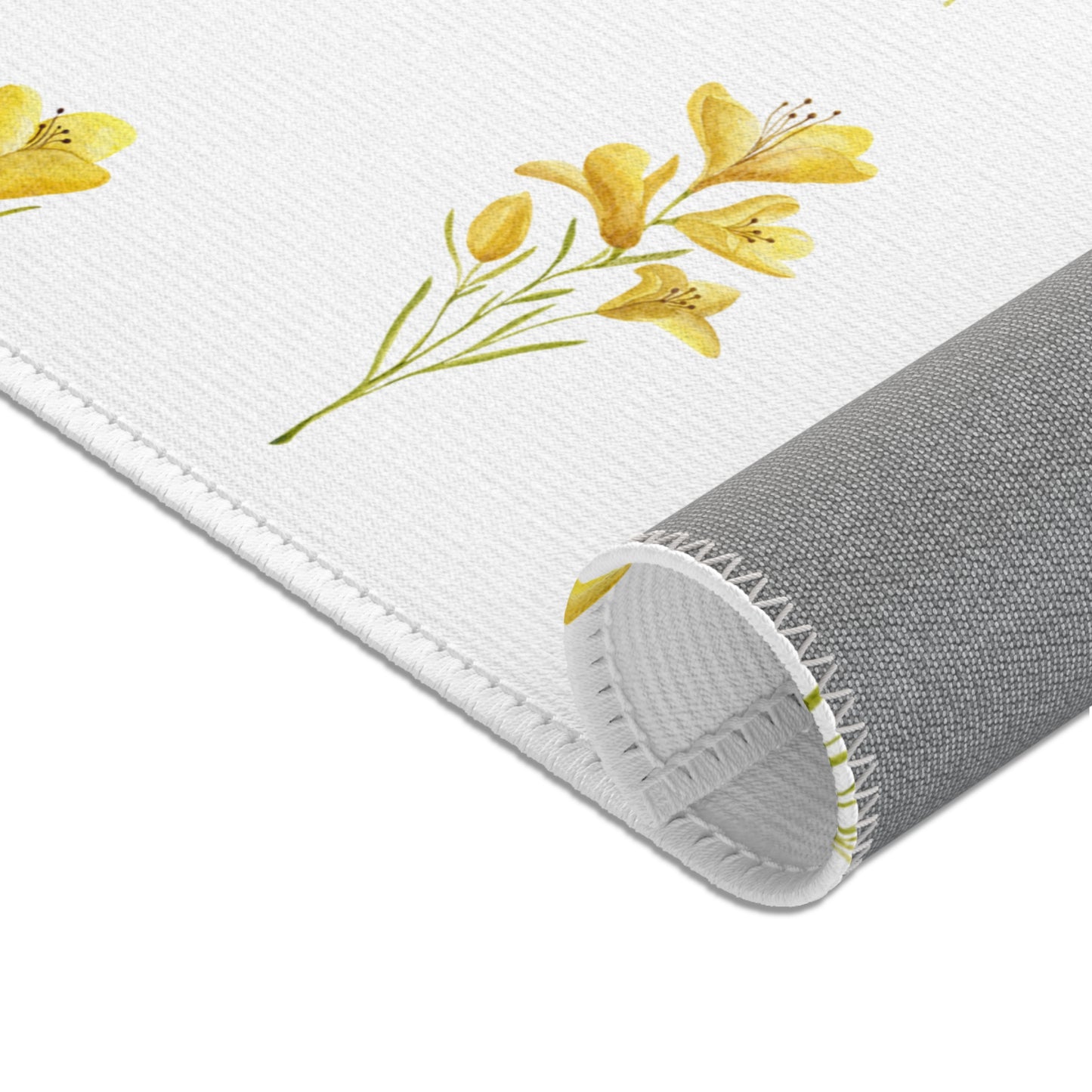 Golden Meadow nursery area rug in portrait orientation