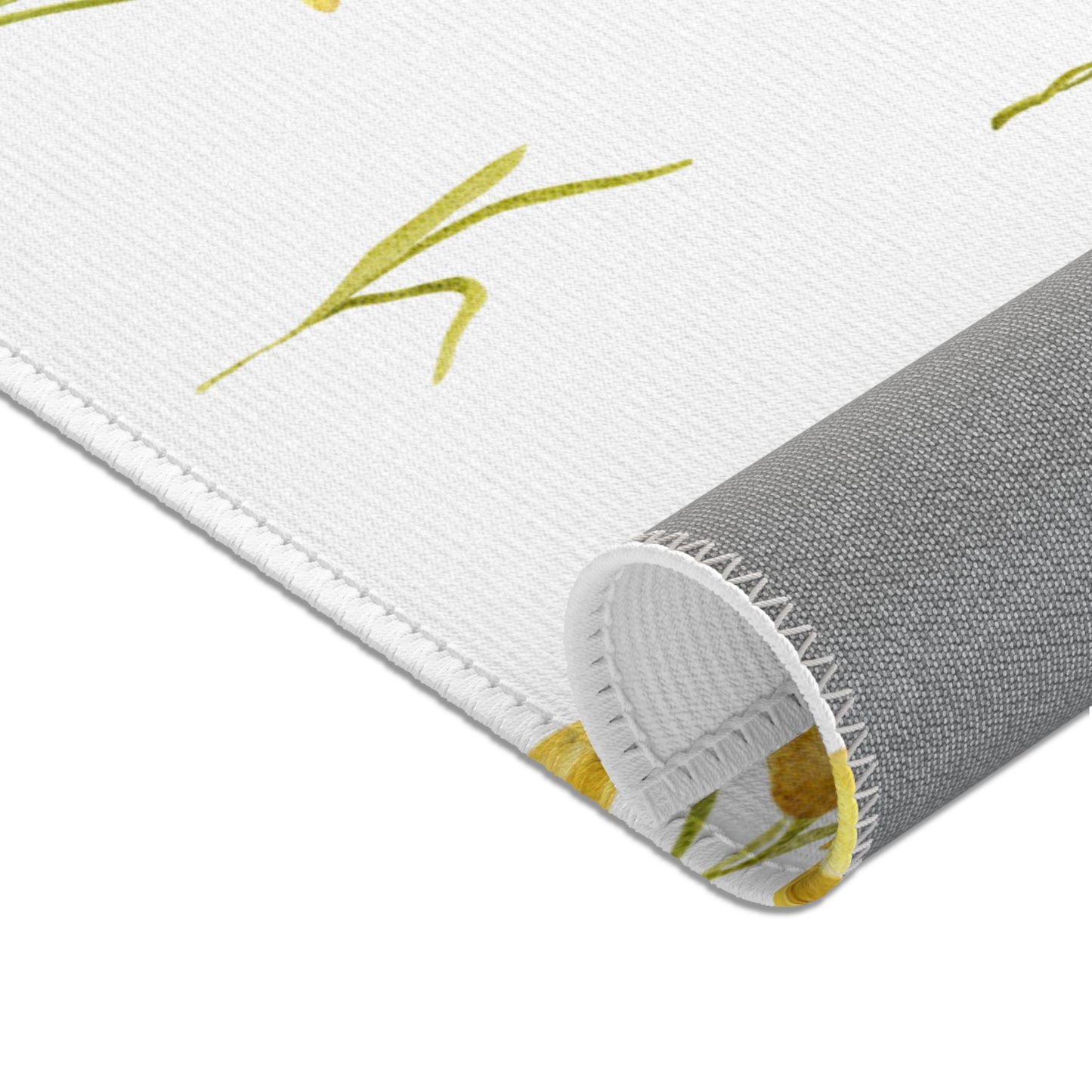 Golden Meadow rug shown in a styled nursery