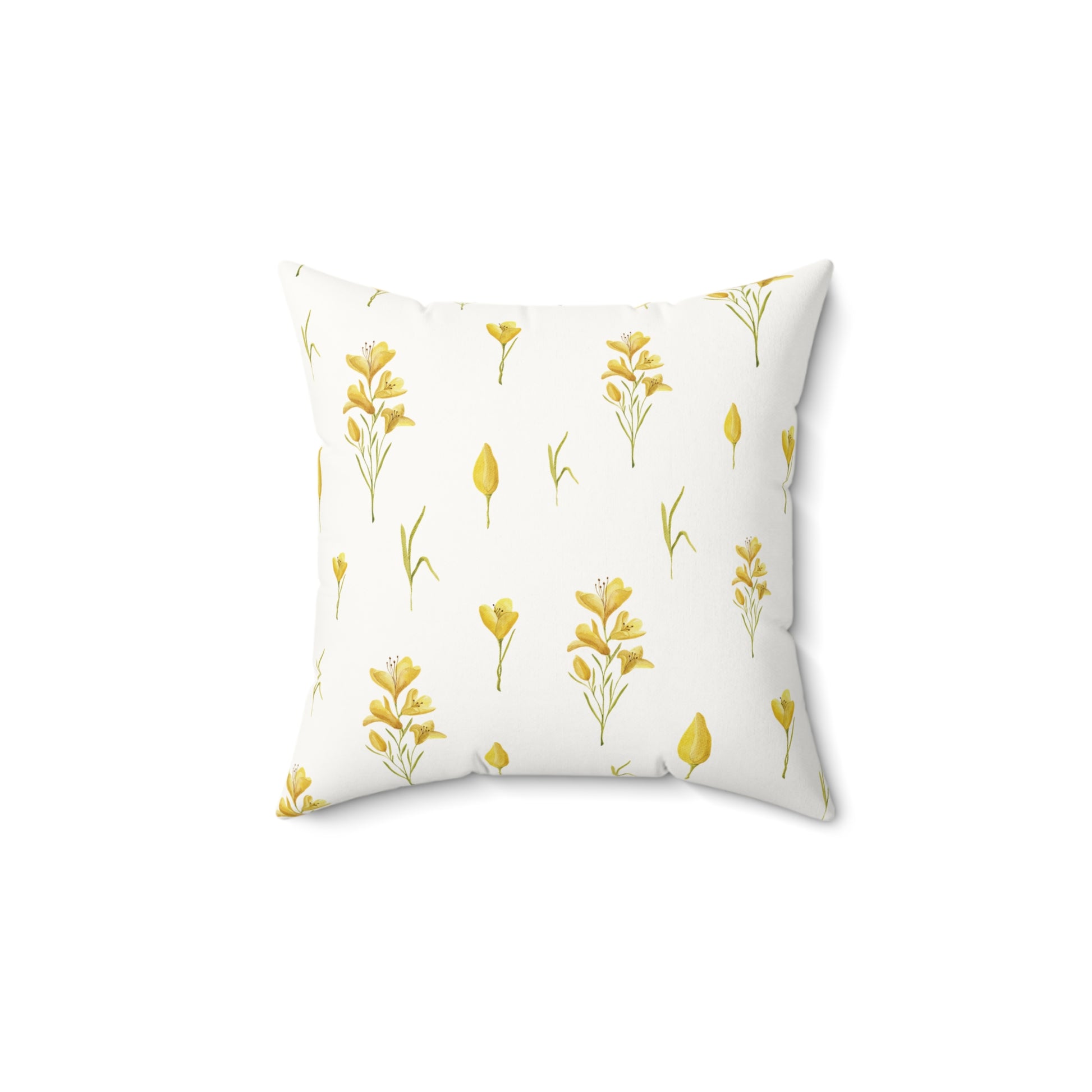 Golden Meadow decorative nursery pillow on a glider chair