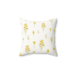 Golden Meadow decorative nursery pillow on a glider chair