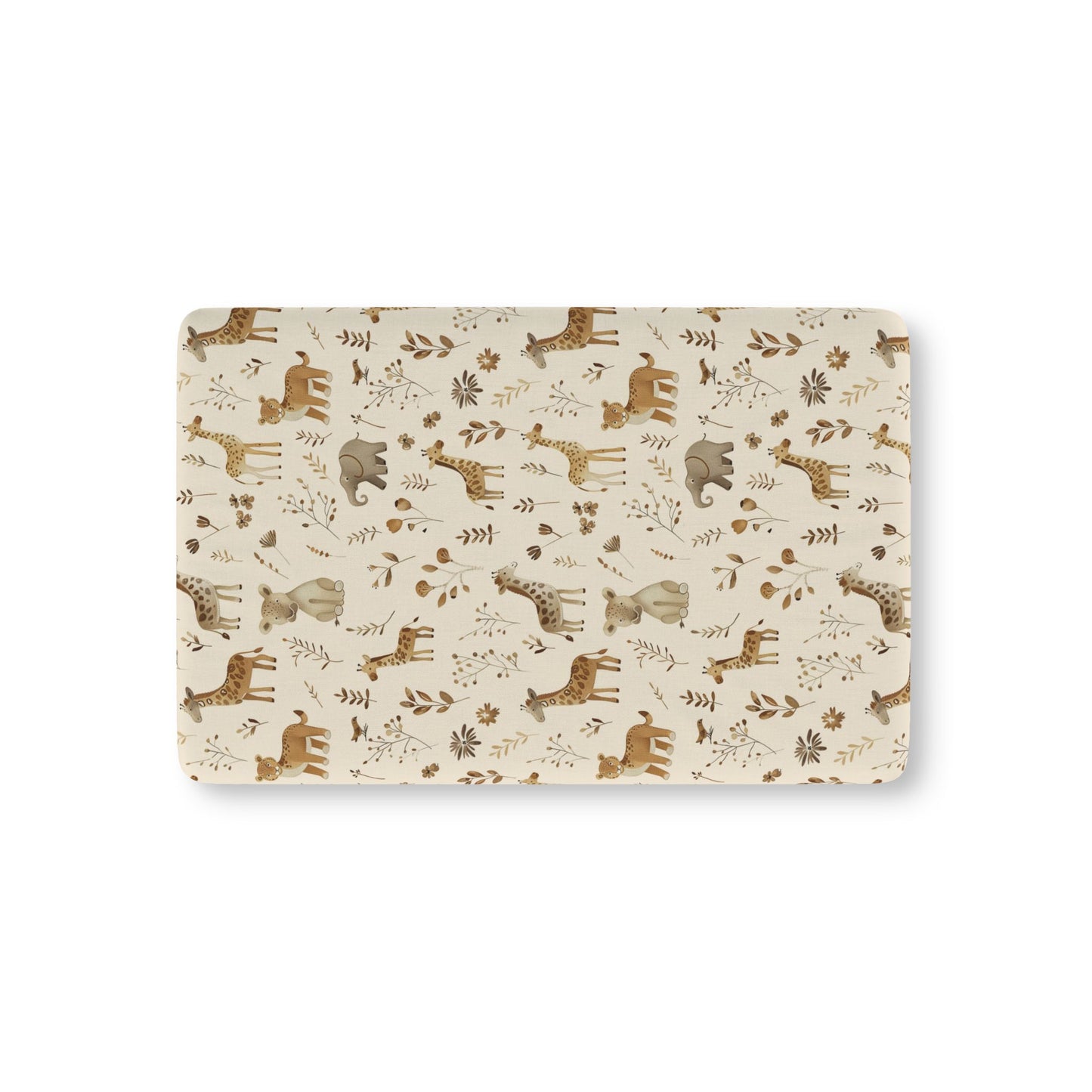 Golden Savanna fitted crib sheet on a nursery crib mattress