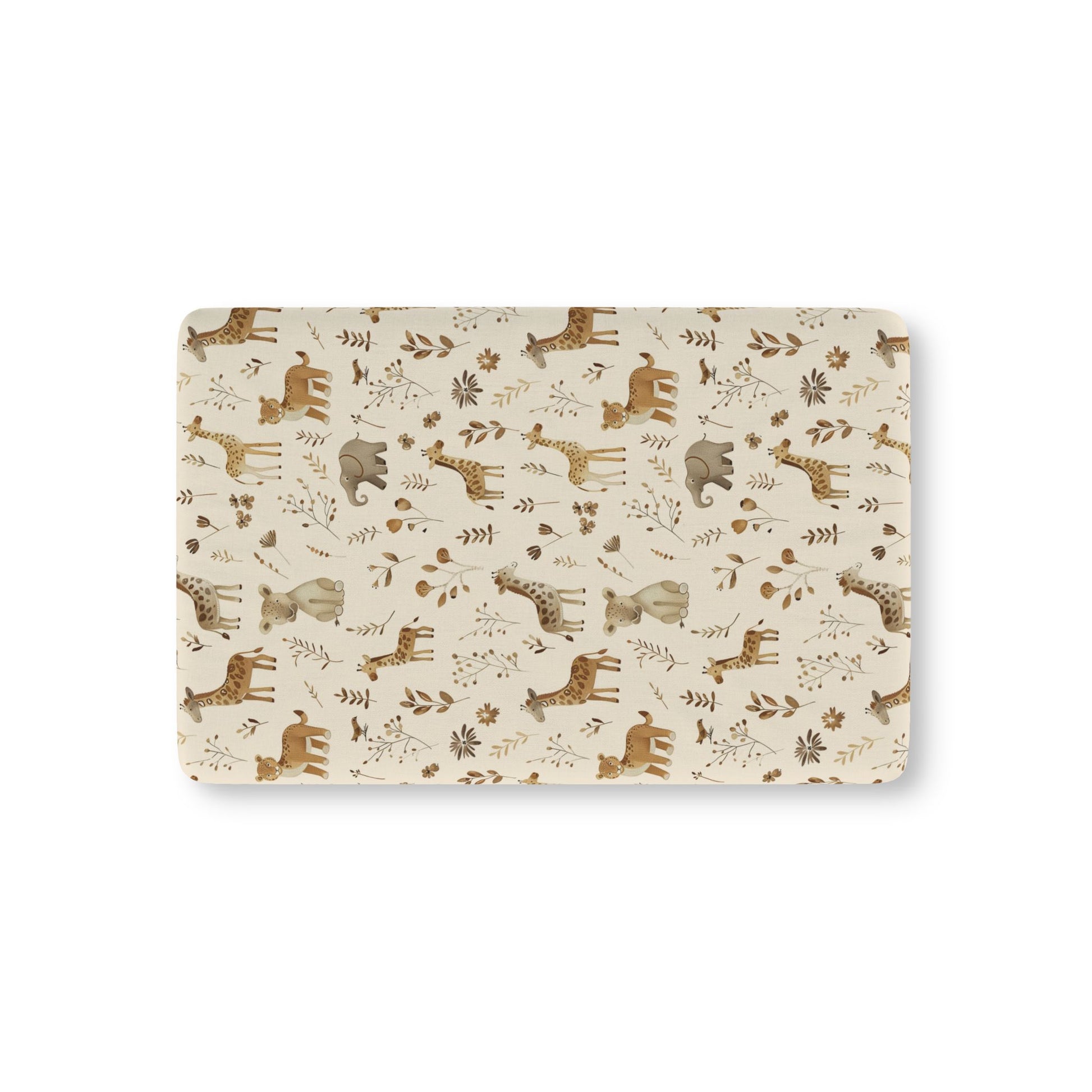 Golden Savanna fitted crib sheet on a nursery crib mattress