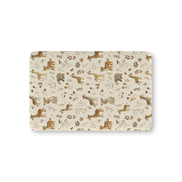 Golden Savanna fitted crib sheet on a nursery crib mattress