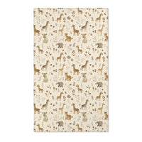 Safari nursery area rug in tan and brown on cream