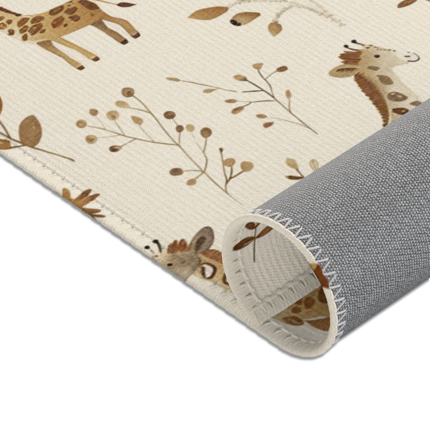 Corner detail of the Golden Savanna nursery area rug