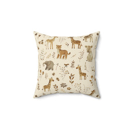 Golden Savanna decorative nursery pillow on a glider chair