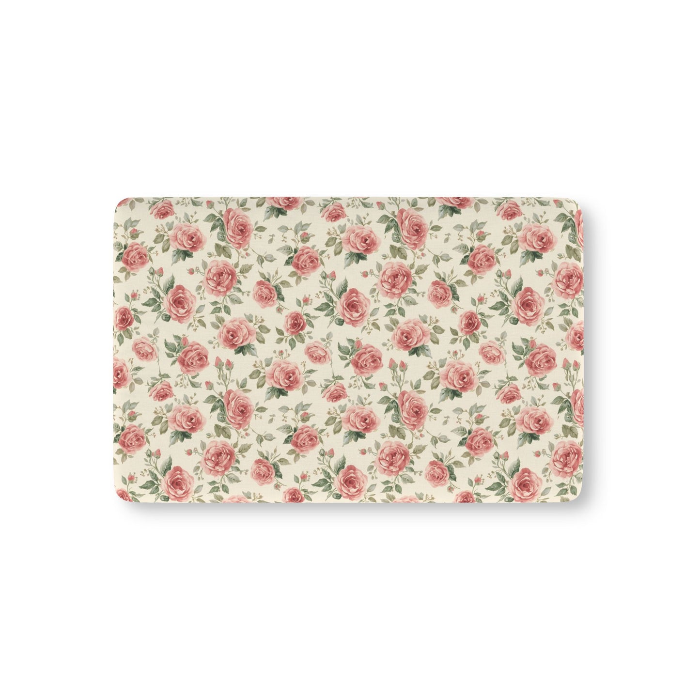Heirloom Roses fitted crib sheet on a nursery crib mattress