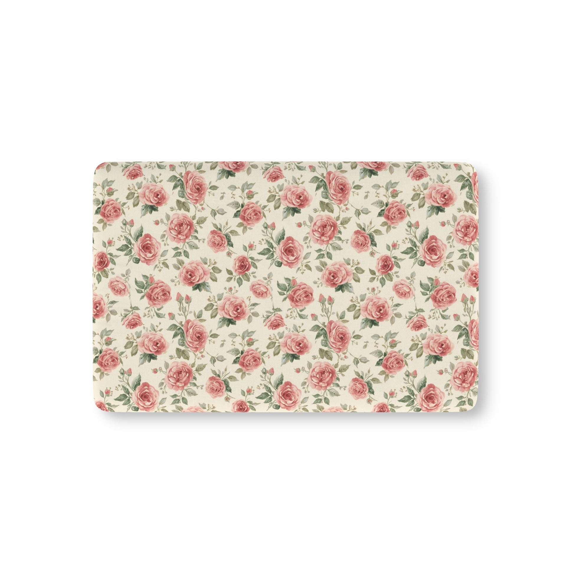 Heirloom Roses fitted crib sheet on a nursery crib mattress
