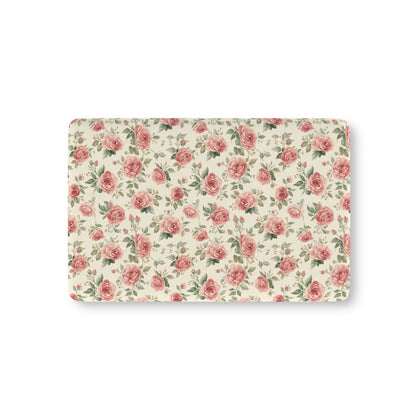 Heirloom Roses fitted crib sheet on a nursery crib mattress