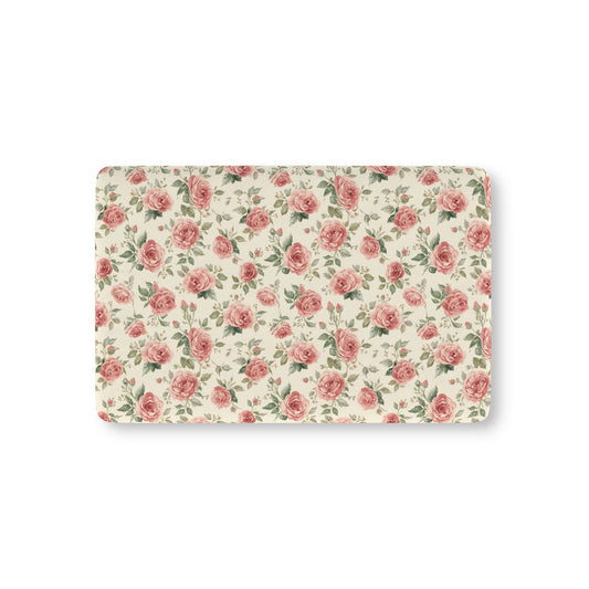 Heirloom Roses fitted crib sheet on a nursery crib mattress