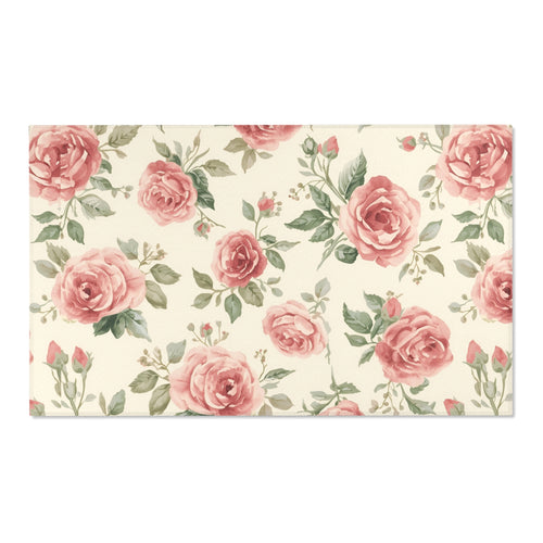 Heirloom Roses nursery area rug in a baby room