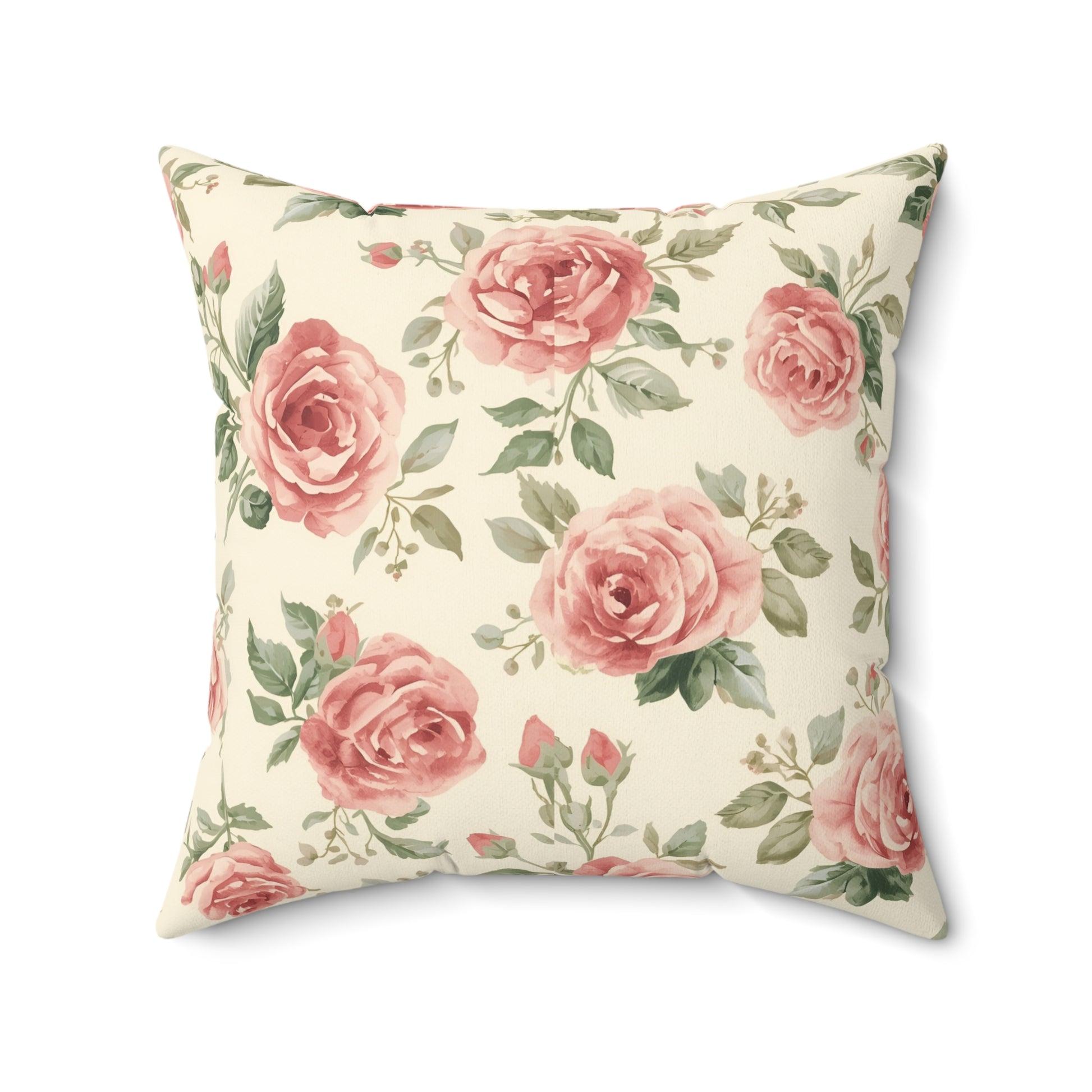 Heirloom Roses nursery pillow shown from the front