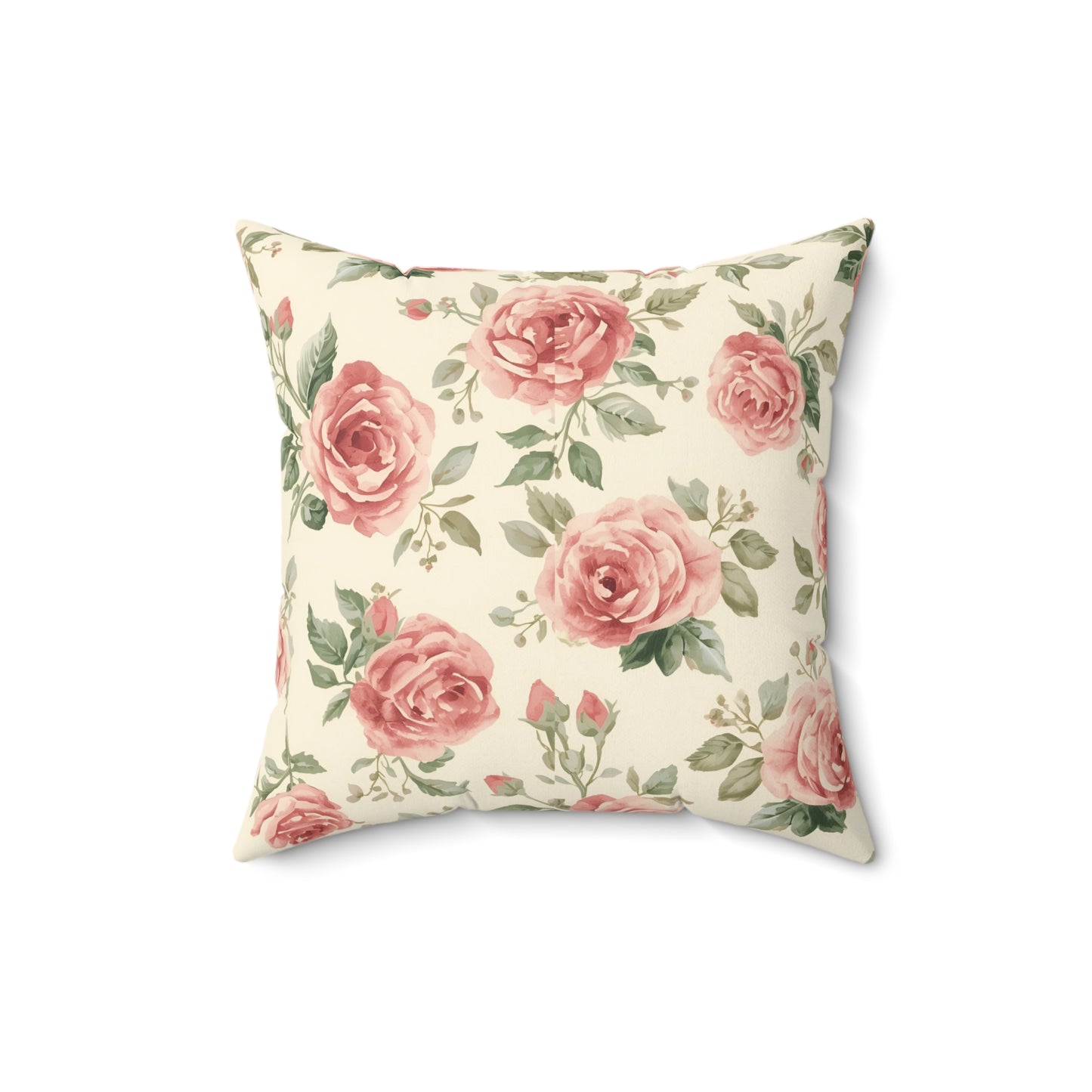 Nursery pillow in pink and cream, Heirloom Roses print