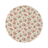 Heirloom Roses round nursery rug on a baby room floor