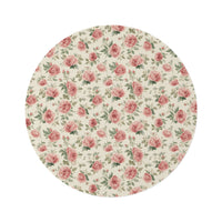 Heirloom Roses round nursery rug on a baby room floor