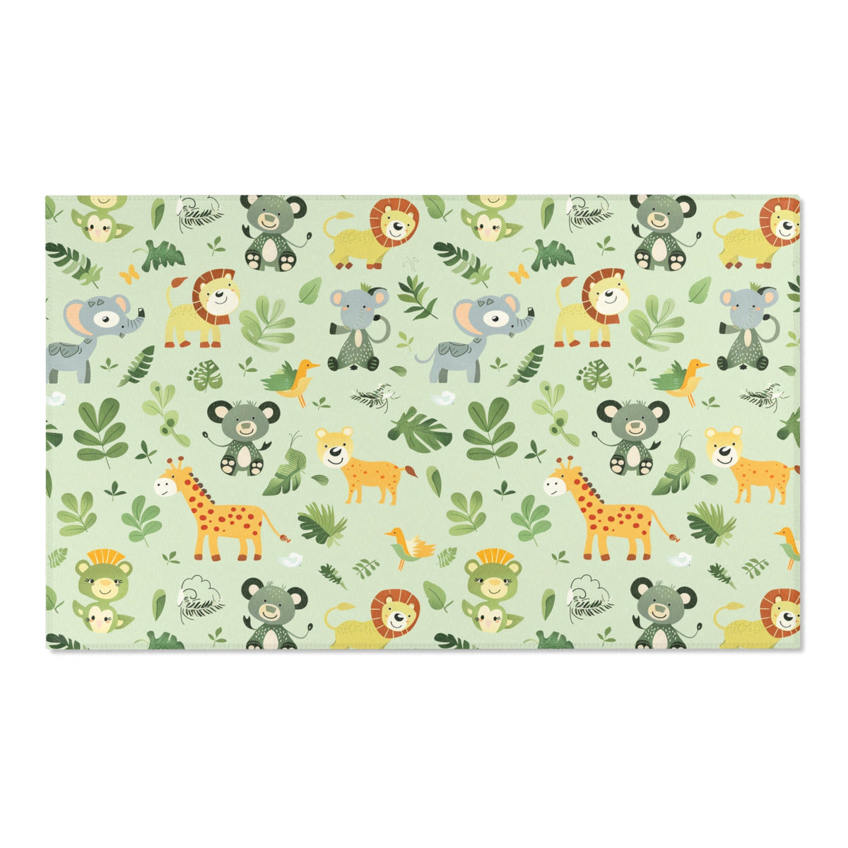Jungle Friends nursery area rug in a baby room