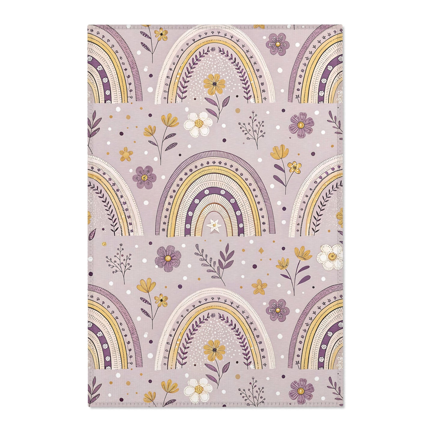 Lilac Meadow Arches nursery area rug in a baby room
