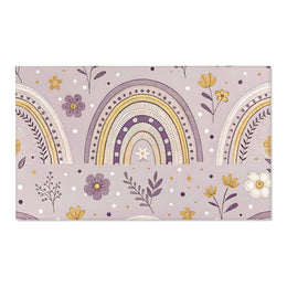 Lilac Meadow Arches nursery area rug in a baby room