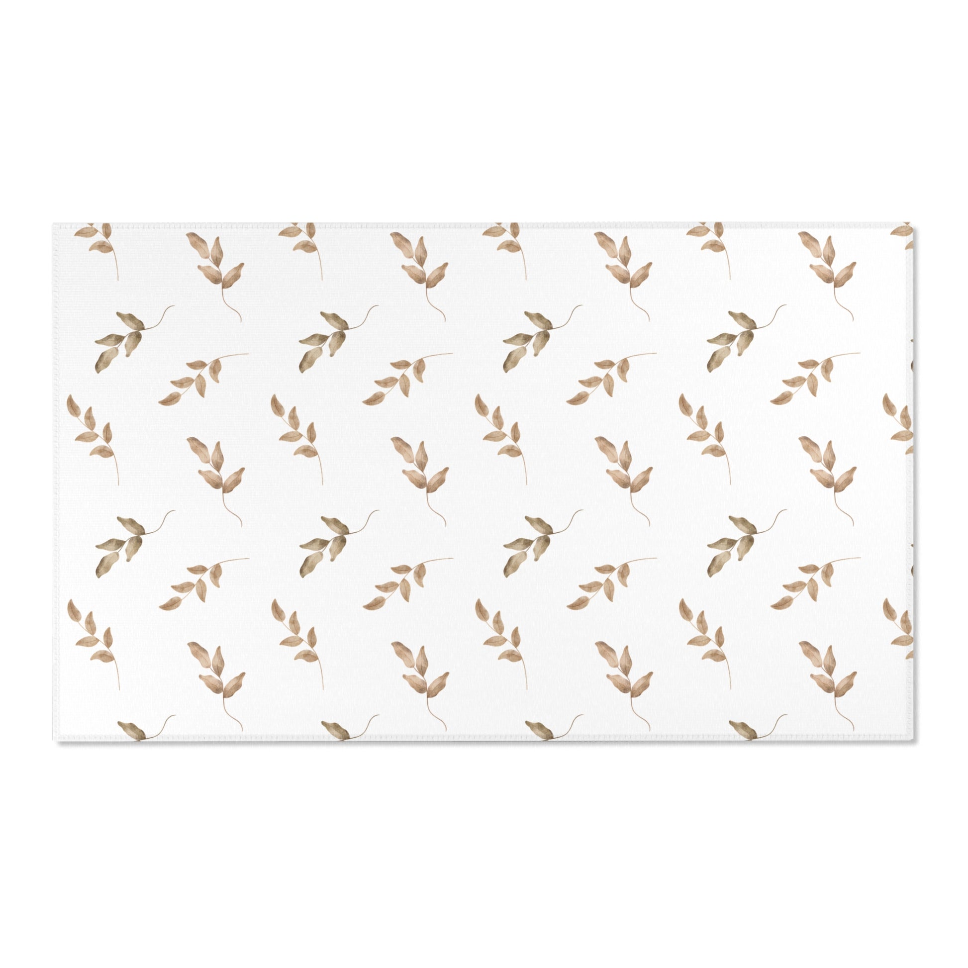 Linen Leaf area rug shown in portrait orientation