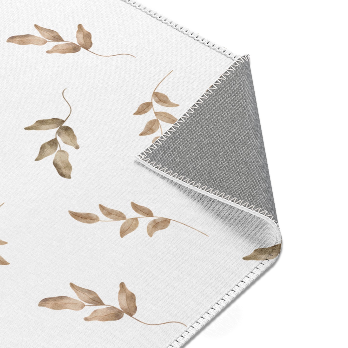 Linen Leaf rectangular nursery area rug