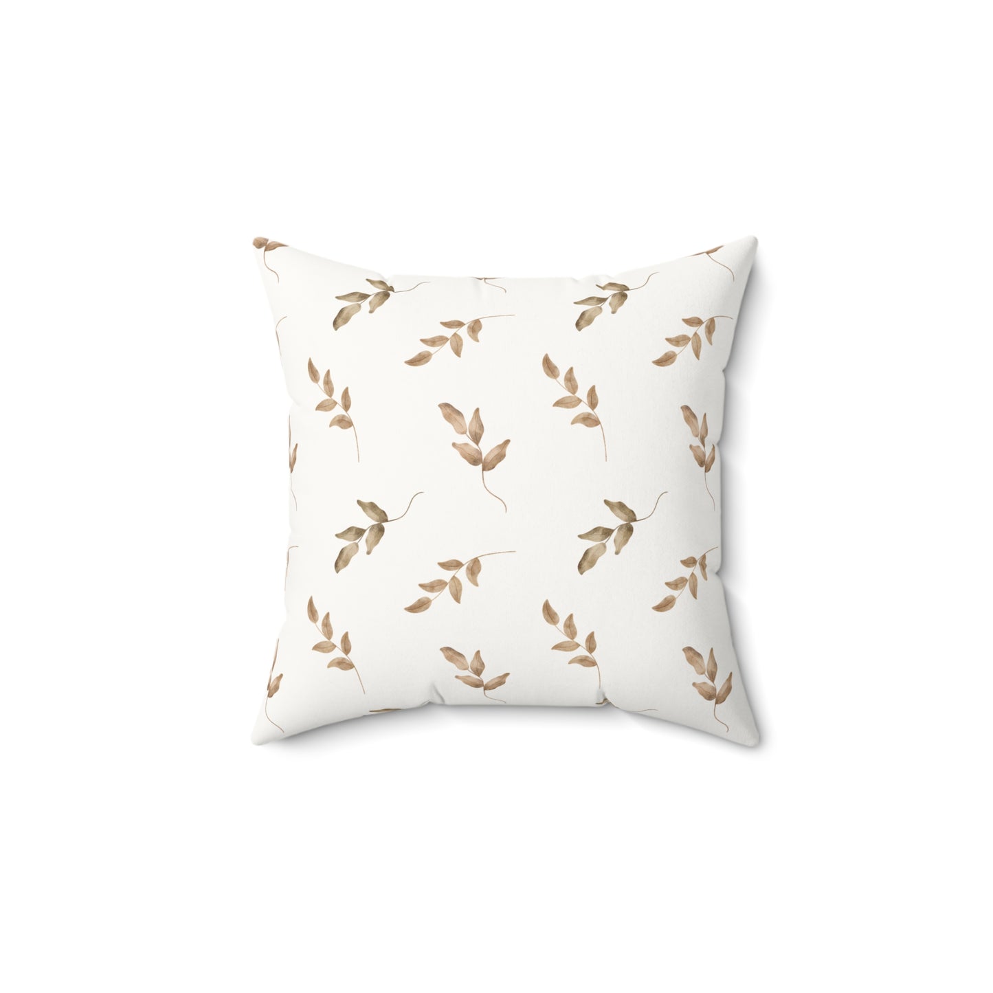 Linen Leaf decorative nursery pillow on a glider chair