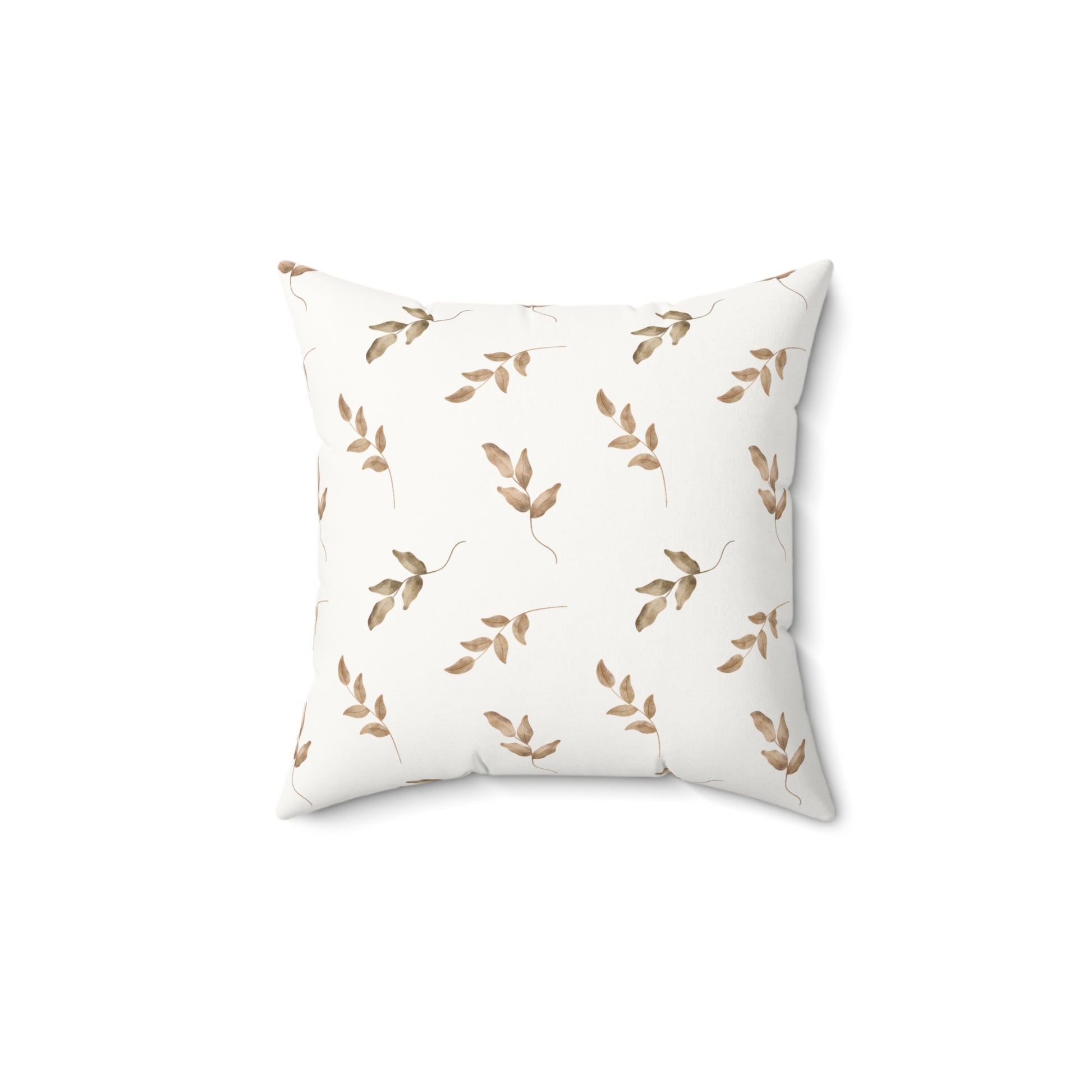 Linen Leaf decorative nursery pillow on a glider chair