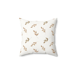 Linen Leaf decorative nursery pillow on a glider chair