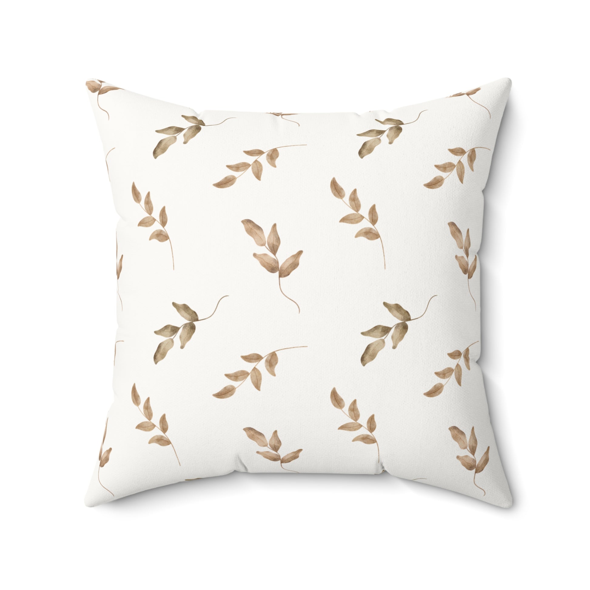 Linen Leaf nursery pillow shown from the front