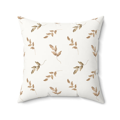 Linen Leaf nursery pillow shown from the front