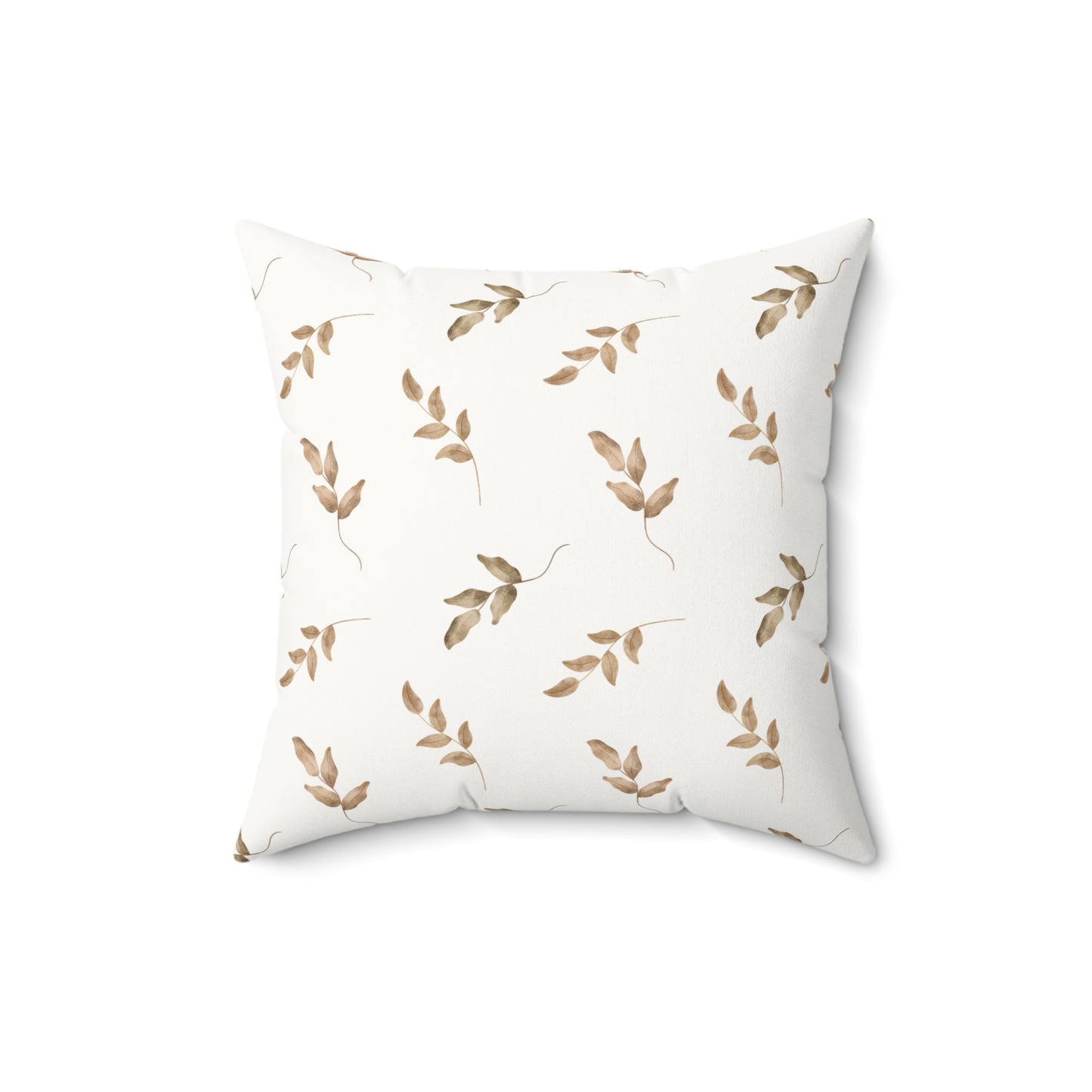 Nursery pillow in taupe and tan, Linen Leaf print