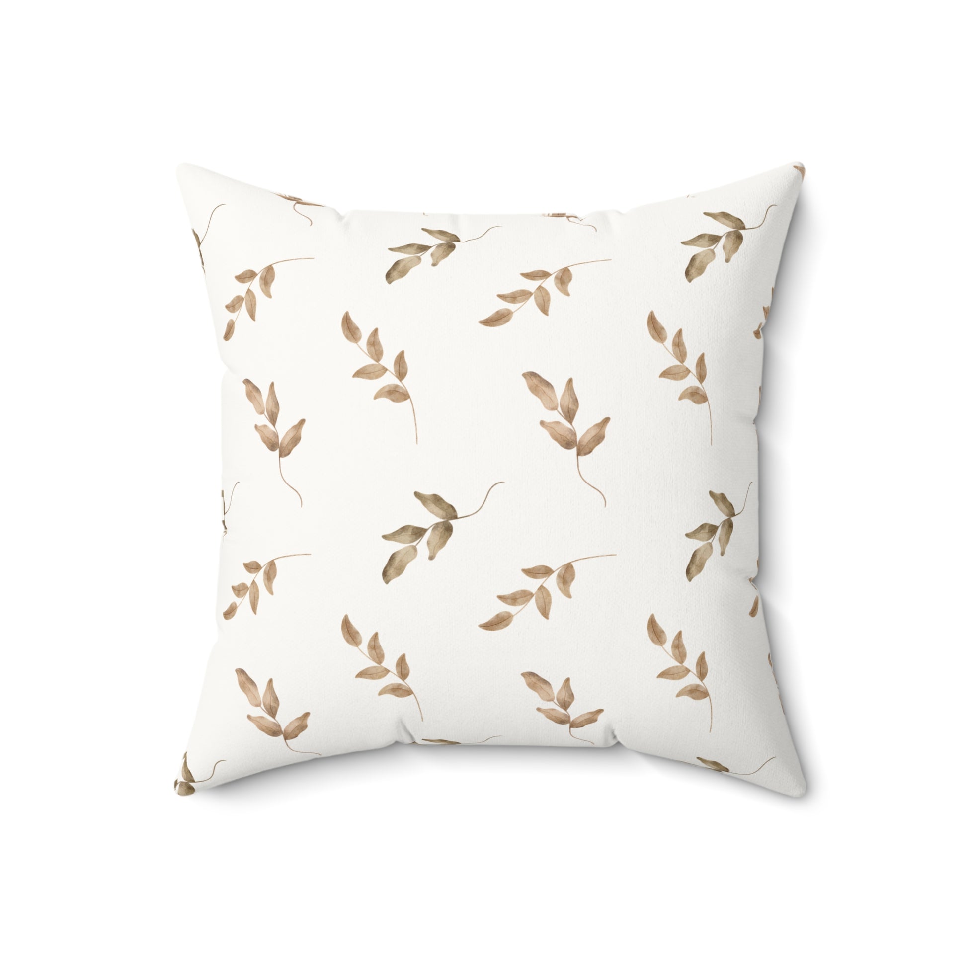 Linen Leaf decorative pillow against a plain background
