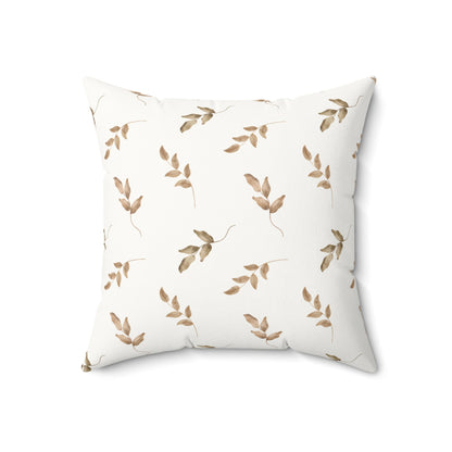 Linen Leaf decorative pillow against a plain background
