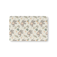 Little Elephants fitted crib sheet on a nursery crib mattress