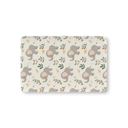 Little Elephants fitted crib sheet on a nursery crib mattress