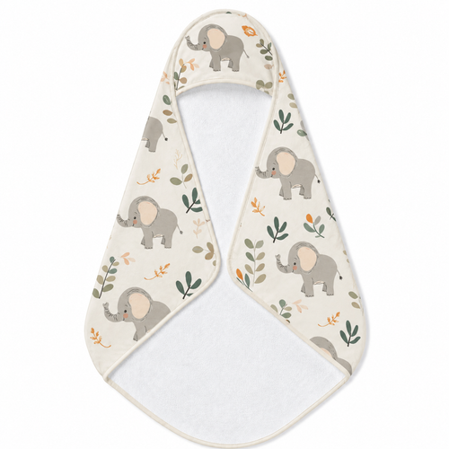 Little Elephants Hooded Baby Towel
