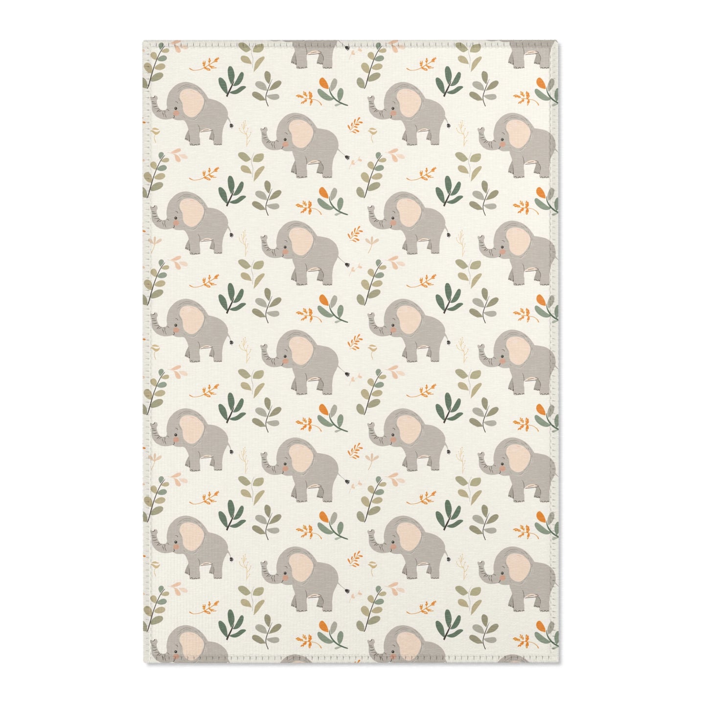Little Elephants nursery area rug in a baby room