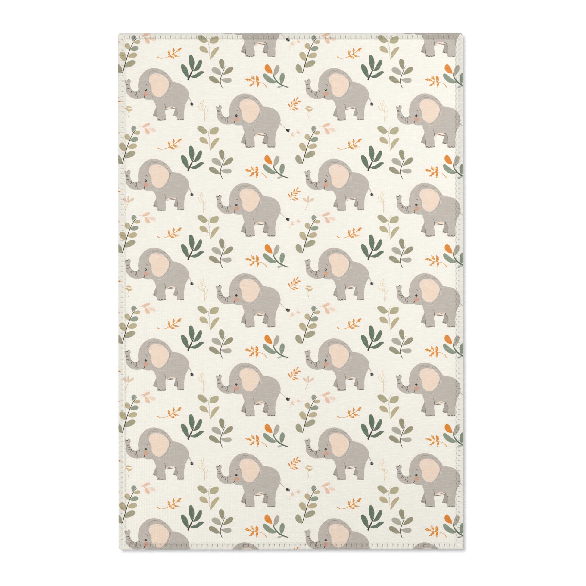 Little Elephants nursery area rug in a baby room
