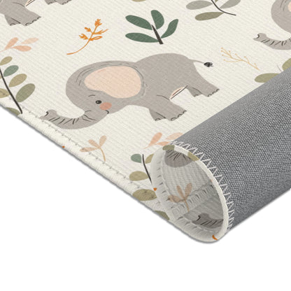 Little Elephants area rug in the large size