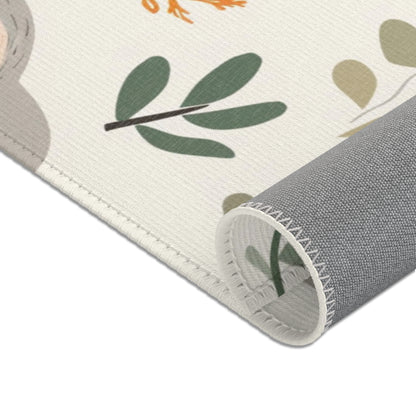 Little Elephants nursery area rug for a baby room floor