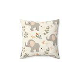 Little Elephants decorative nursery pillow on a glider chair