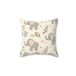 Little Elephants decorative nursery pillow on a glider chair