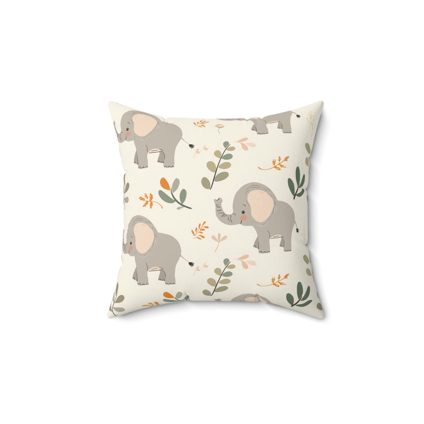 Little Elephants pillow in the 18 inch square size