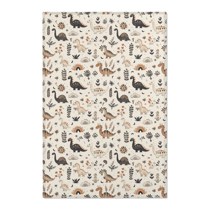 Meadow Dinosaurs nursery area rug in a baby room
